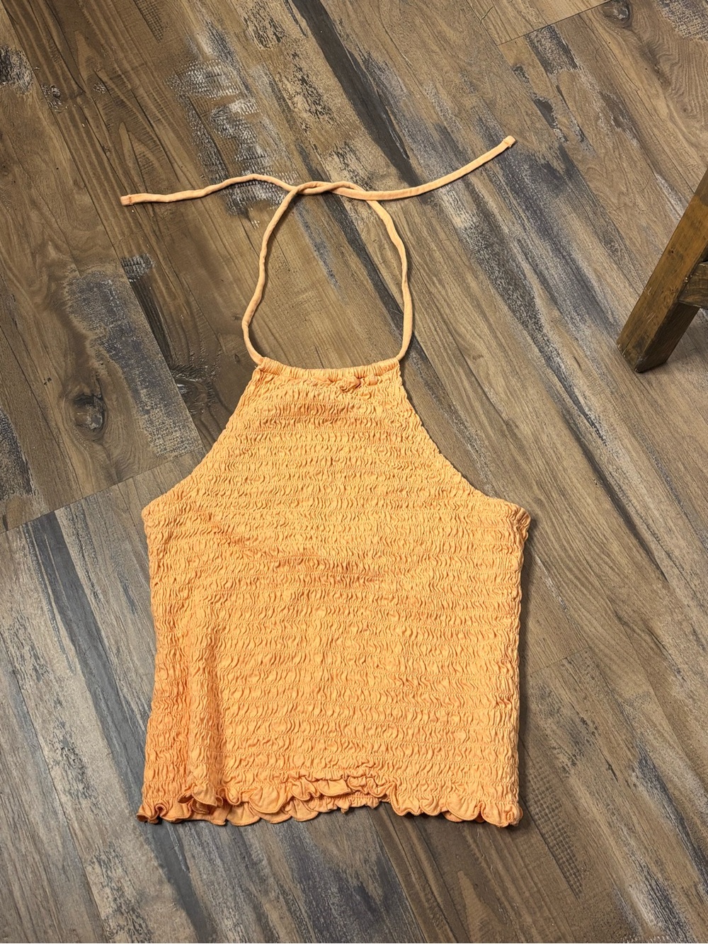 Old Navy Light Orange Smocked Halter Top Size M